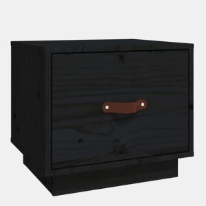 Mesa De Cabeceira - Mesinha De Cabeceira 40x34x35 cm madeira de pinho maciça preto