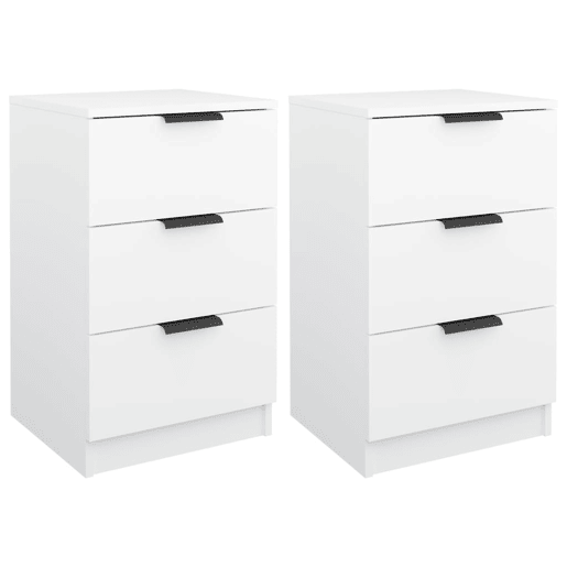 Lote de 2 Mesas De Cabeceira - Mesinhas De Cabeceira 40x36x65 cm branco