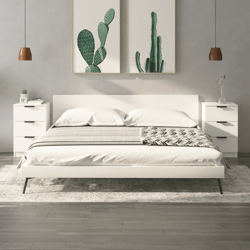 Lote de 2 Mesas De Cabeceira - Mesinhas De Cabeceira 40x36x65 cm branco