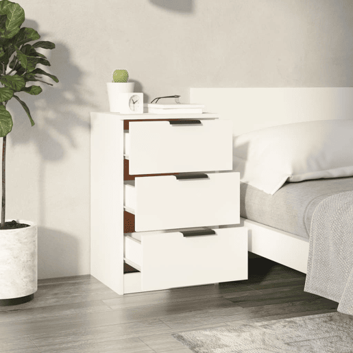 Lote de 2 Mesas De Cabeceira - Mesinhas De Cabeceira 40x36x65 cm branco