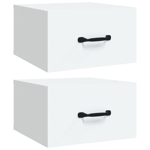 Lote de 2 Mesas De Cabeceira parede - Mesinhas De Cabeceira 35x35x20 cm branco