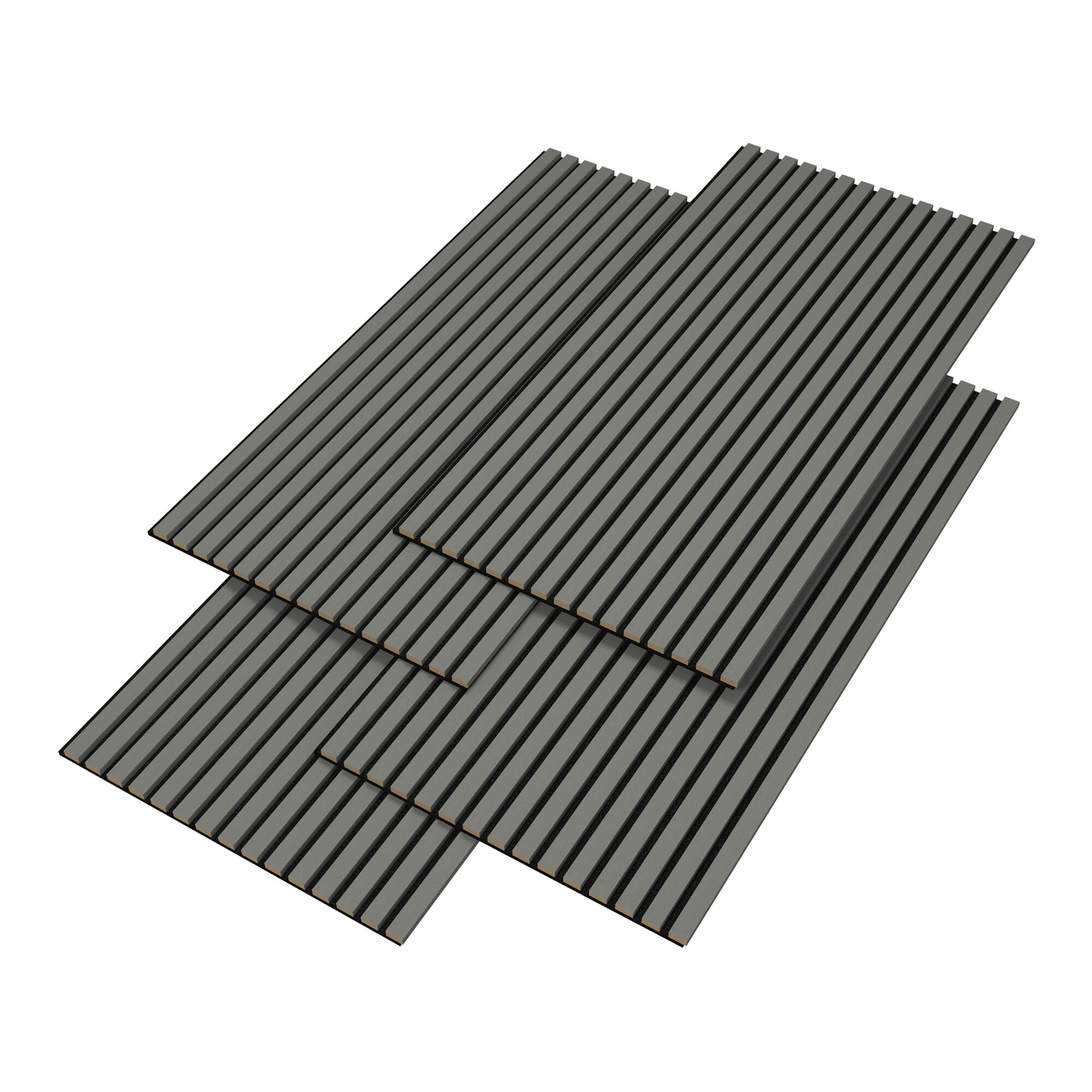 Set de 4x paneles de pared Vang acústico MDF Gris Claro