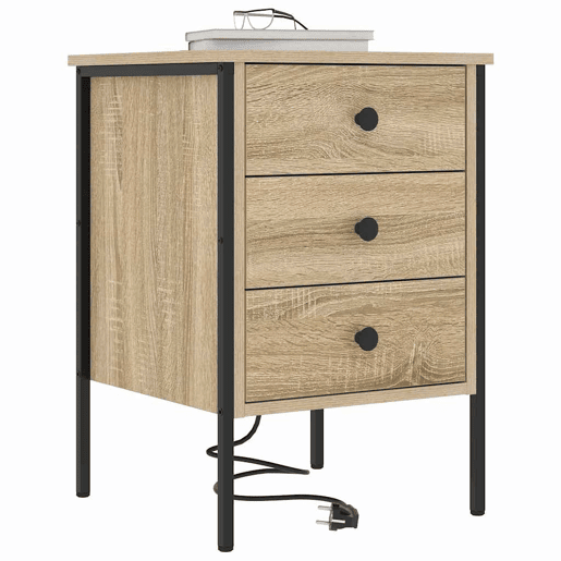 Mesa De Cabeceira - Mesinha De Cabeceira com gaveta Carvalho sonoma 42 x 41 x 61 cm