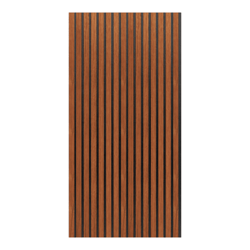 Conjunto de 4x painéis acústicos de parede 3D Vang MDF 120x60x2 cm (2,88 m²) - cor teca NEU.HOLZ