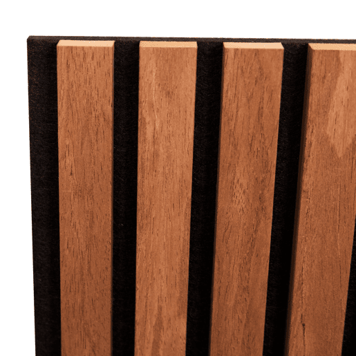 Conjunto de 4x painéis acústicos de parede 3D Vang MDF 120x60x2 cm (2,88 m²) - cor teca NEU.HOLZ
