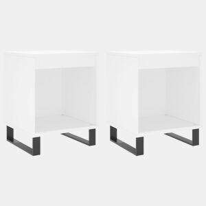 Lote de 2 Mesas De Cabeceira - Mesinhas De Cabeceira 40x35x50 cm derivados de madeira branco