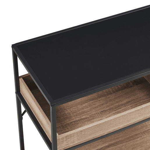 Mesa de consola Belana 2 compartimentos 110x40x80 cm pretocarvalho en.casa