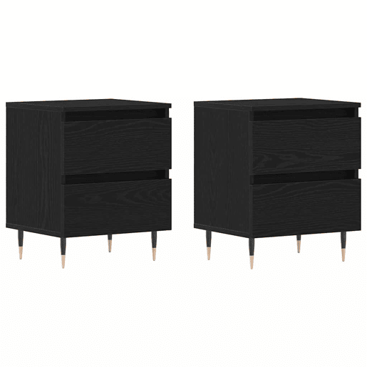 Lote de 2 Mesa De Cabeceira - Mesinha De Cabeceira Carvalho preto 40 x 35 x 50 cm