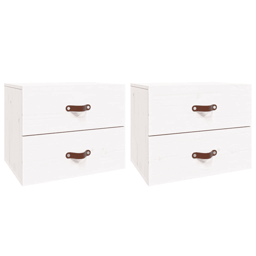 Lote de 2 Mesas De Cabeceira de parede - Mesinhas De Cabeceira 50x36x40 cm branco