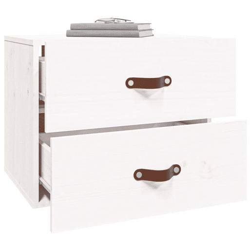 Lote de 2 Mesas De Cabeceira de parede - Mesinhas De Cabeceira 50x36x40 cm branco
