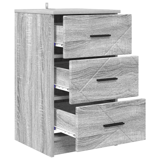 Mesa De Cabeceira - Mesinha De Cabeceira com gaveta Sonoma cinzento 38 x 38 x 66 cm