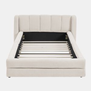 Cama individual 90x200 cm - Tecido chenille macio, encosto confortável, adequada para crianças - Bege
