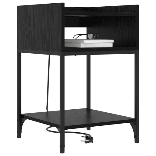 Mesa De Cabeceira - Mesinha De Cabeceira Carvalho preto 40 x 40 x 61 cm