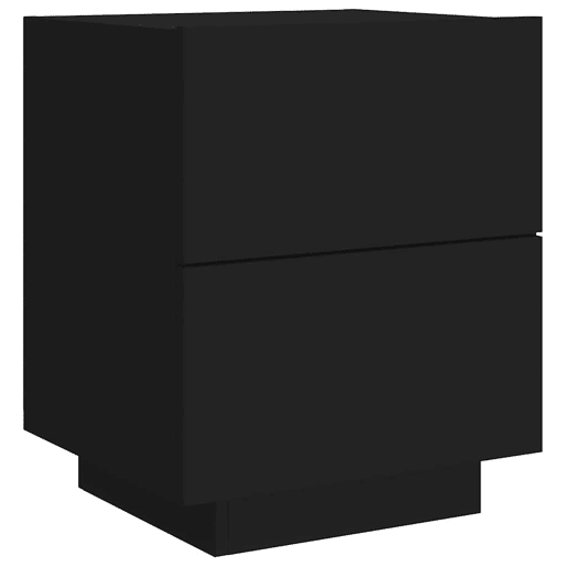Mesa De Cabeceira - Mesinha De Cabeceira com luzes LED derivados de madeira preto