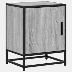 Mesa De Cabeceira - Mesinha De Cabeceira sonoma 40x31x50 cm madeira e metal cinzento