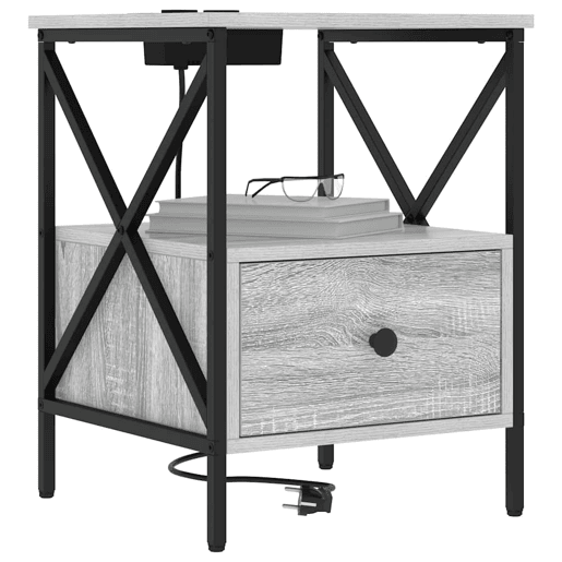 Mesa De Cabeceira - Mesinha De Cabeceira Sonoma cinzento 41.5 x 40.5 x 55 cm