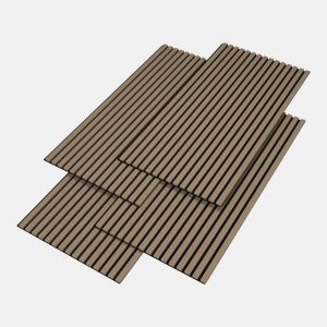 Conjunto de 4 painéis acústicos de parede 3D Vang MDF 120x60x2 cm (2,88 m²) - nogueira clara NEU.HOLZ