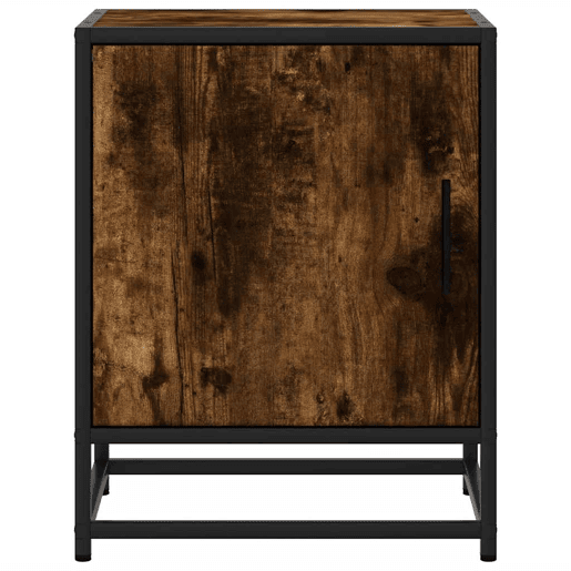 Mesa De Cabeceira - Mesinha De Cabeceira em carvalho fumado 40x31x50cm madeira e metal