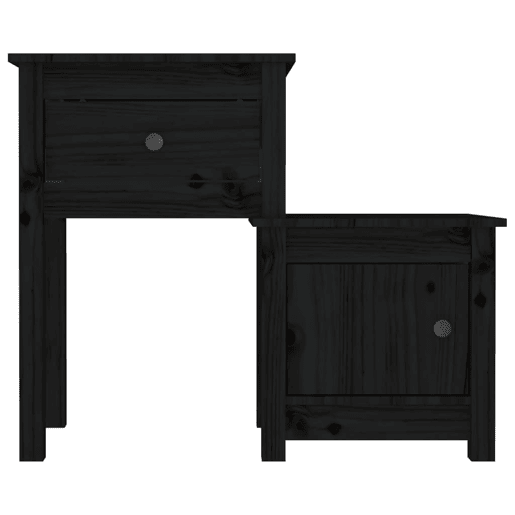 Mesa De Cabeceira - Mesinha De Cabeceira 79,5x38x65,5 cm madeira pinho maciça preto Mesa De Cabeceira - Mesinha De Cabeceira 79,5x38x65,5 cm madeira pinho maciça preto