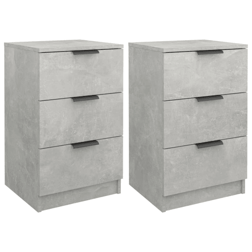 Lote de 2 Mesas De Cabeceira - Mesinhas De Cabeceira 40x36x65 cm cinzento cimento