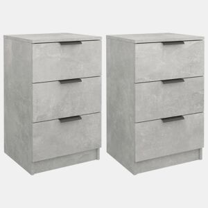 Lote de 2 Mesas De Cabeceira - Mesinhas De Cabeceira 40x36x65 cm cinzento cimento