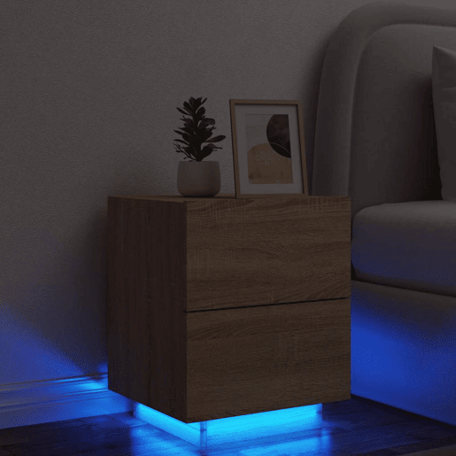 Mesa De Cabeceira Mesinha De Cabeceira - c luzes LED derivados madeira carvalho sonoma