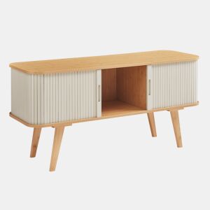 Mesa de televisão Tysvær 2 portas 120x40x58 cm BambúBranco creme en.casa