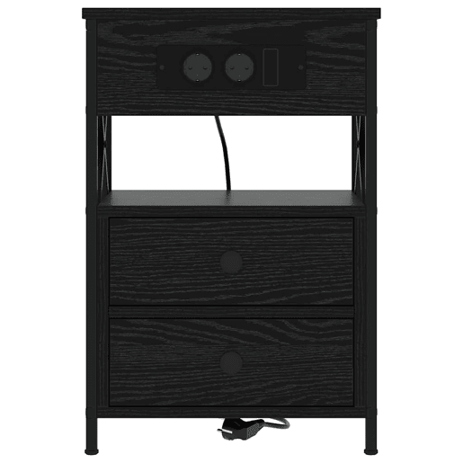 Mesa De Cabeceira - Mesinha De Cabeceira com gaveta Carvalho preto 40 x 31 x 60 cm
