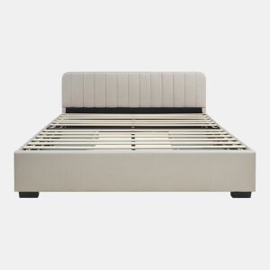 Cama estofada Nofrenna com 4 gavetas MDF 160x200 cm Bege en.casa