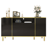 Cômoda 150x40x80 cm - Combinação de 1 gaveta, design elegante e moderno, acabamento preto brilhante - Preto
