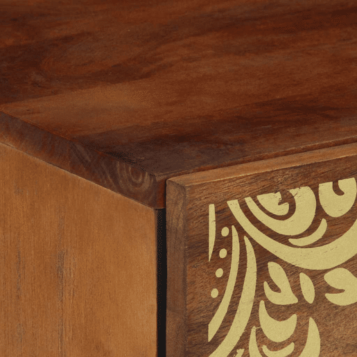 Mesa De Cabeceira - Mesinha De Cabeceira com gaveta castanho mel 40 x 33 x 46 cm