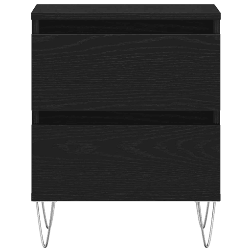 Lote de 2 Mesa De Cabeceira - Mesinha De Cabeceira Carvalho preto 40 x 35 x 50 cm