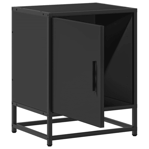 Mesa De Cabeceira - Mesinha De Cabeceira 40x31x50cm derivados de madeira preto e metal