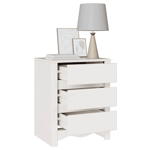 Mesa De Cabeceira - Mesinha De Cabeceira com gaveta Drammen Branco 45 x 35 x 56 cm