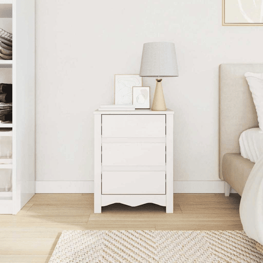 Mesa De Cabeceira - Mesinha De Cabeceira com gaveta Drammen Branco 45 x 35 x 56 cm