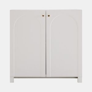 Aparador 80x40x80 cm - 2 portas, Highboard, Standschrank - Branco cremoso