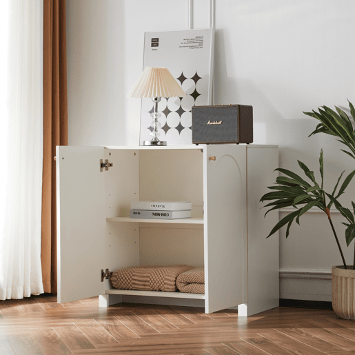 Aparador 80x40x80 cm - 2 portas, Highboard, Standschrank - Branco cremoso