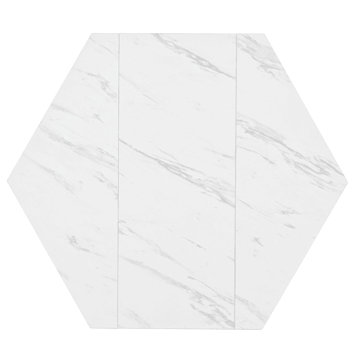 Mesa de jantar moderna - forma hexagonal - estrutura metálica preta - cor Black White