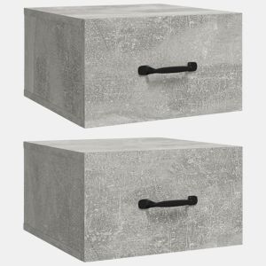 Lote de 2 Mesas De Cabeceira parede - Mesinhas De Cabeceira 35x35x20 cm cinzento cimento