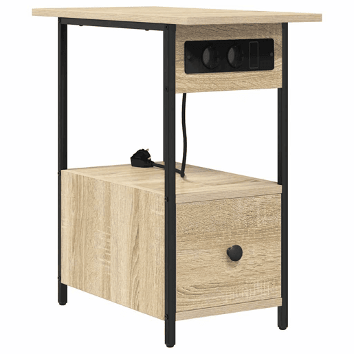 Mesa De Cabeceira - Mesinha De Cabeceira com gaveta Carvalho sonoma 60 x 30 x 61 cm