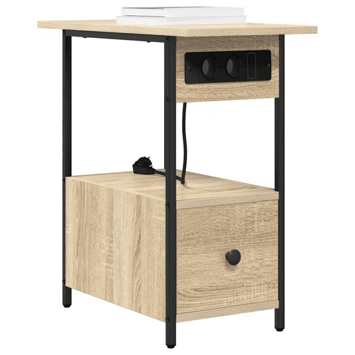 Mesa De Cabeceira - Mesinha De Cabeceira com gaveta Carvalho sonoma 60 x 30 x 61 cm