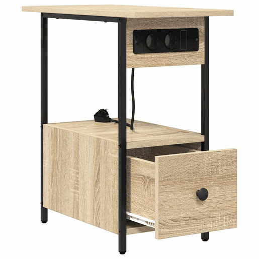 Mesa De Cabeceira - Mesinha De Cabeceira com gaveta Carvalho sonoma 60 x 30 x 61 cm
