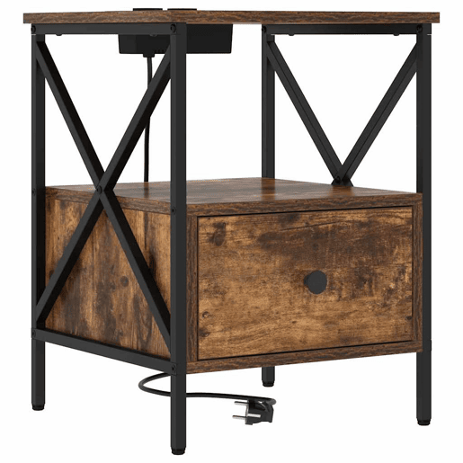 Mesa De Cabeceira - Mesinha De Cabeceira Carvalho fumado 41.5 x 40.5 x 55 cm