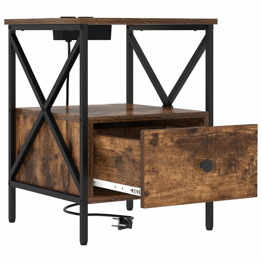 Mesa De Cabeceira - Mesinha De Cabeceira Carvalho fumado 41.5 x 40.5 x 55 cm