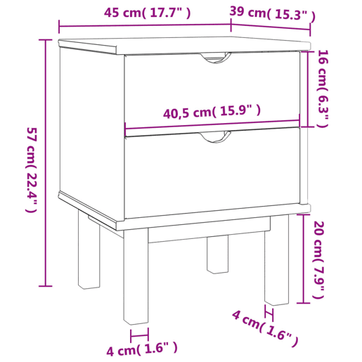 Mesa De Cabeceira - Mesinha De Cabeceira 45x39x57 cm pinho maciço