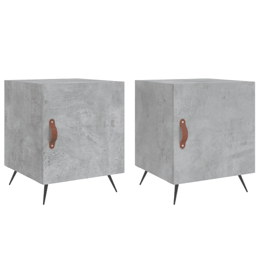 Lote de 2 Mesas De Cabeceira Mesinhas De Cabeceira - 40x40x50 cm derivados madeira cinza cimento