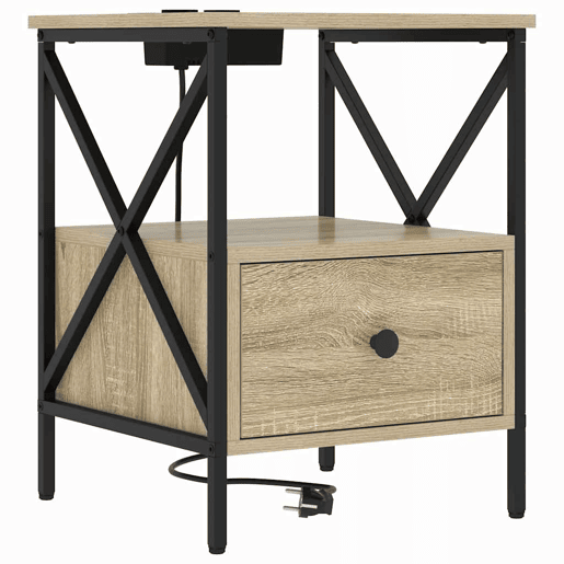 Mesa De Cabeceira - Mesinha De Cabeceira Carvalho sonoma 41.5 x 40.5 x 55 cm