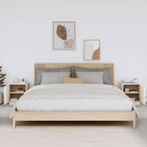 Lote de 2 Mesas De Cabeceira - Mesinhas De Cabeceira 40x34x45 cm pinho maciço branco