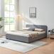 Cama matrimonio Nofrenna 4 cajones tapizada lino + colchón 161x204 Cama matrimonio Nofrenna 4 cajones tapizada lino + colchón 161x204 Gris