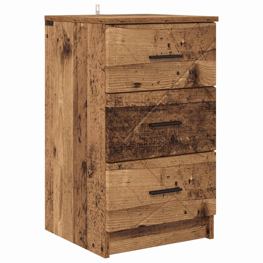 Mesa De Cabeceira - Mesinha De Cabeceira com gaveta Madeira antiga 38 x 38 x 66 cm